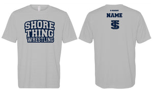 Shore Thing Wrestling DryFit Performance Tees - Navy/Silver - 5KounT