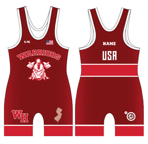 Watchung Hills Wrestling Sublimated Men's Freestyle Singlet - Red - 5KounT2018