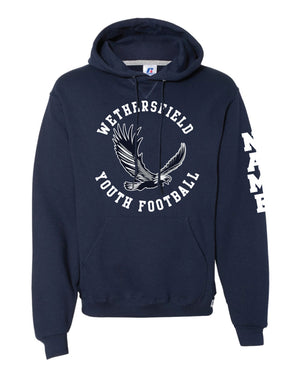 Wethersfield Eagles Football Russell Athletic Cotton Hoodie Navy/Gray - 5KounT2018