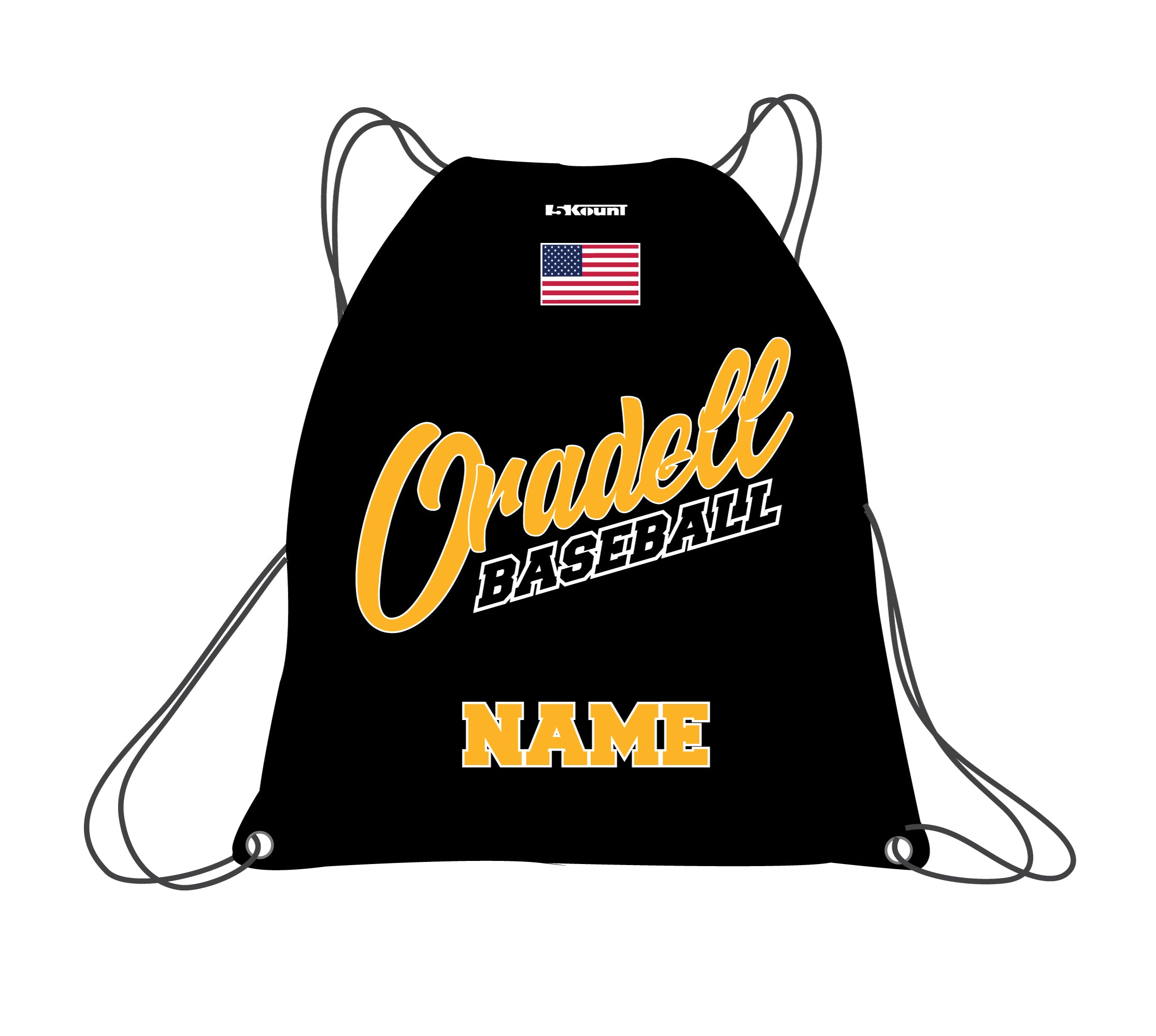 Oradell Baseball Sublimated Drawstring Bag - 5KounT