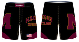 Madison Wrestling Sublimated Fight Shorts - Black - 5KounT2018