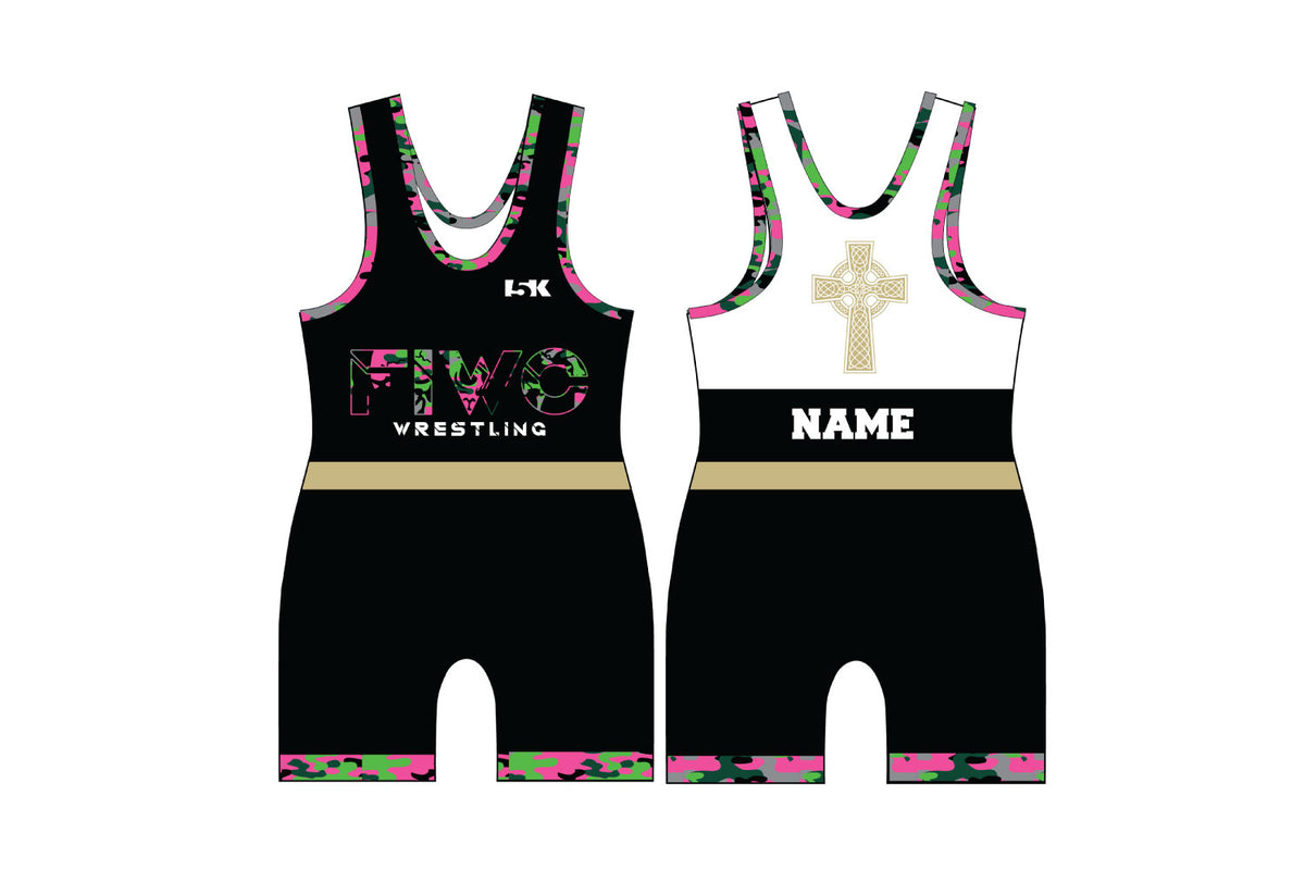 Fightin' Irish Wrestling Sublimated Men's Freestyle Singlet - Retro Design