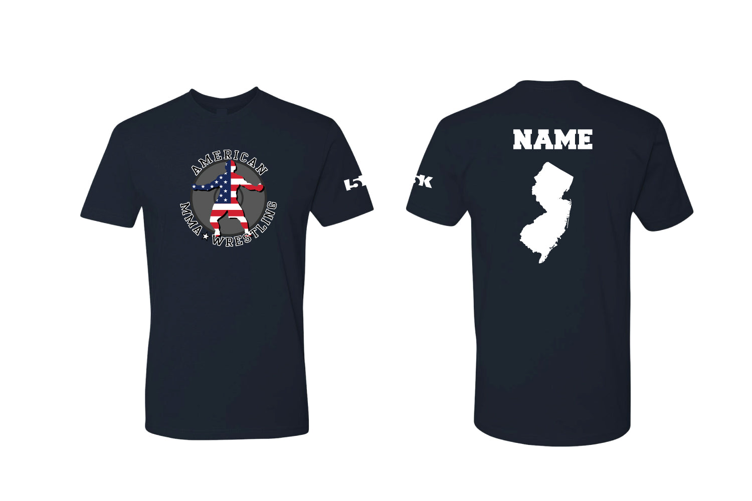 American MMA Wrestling Cotton Crew Tee - Navy