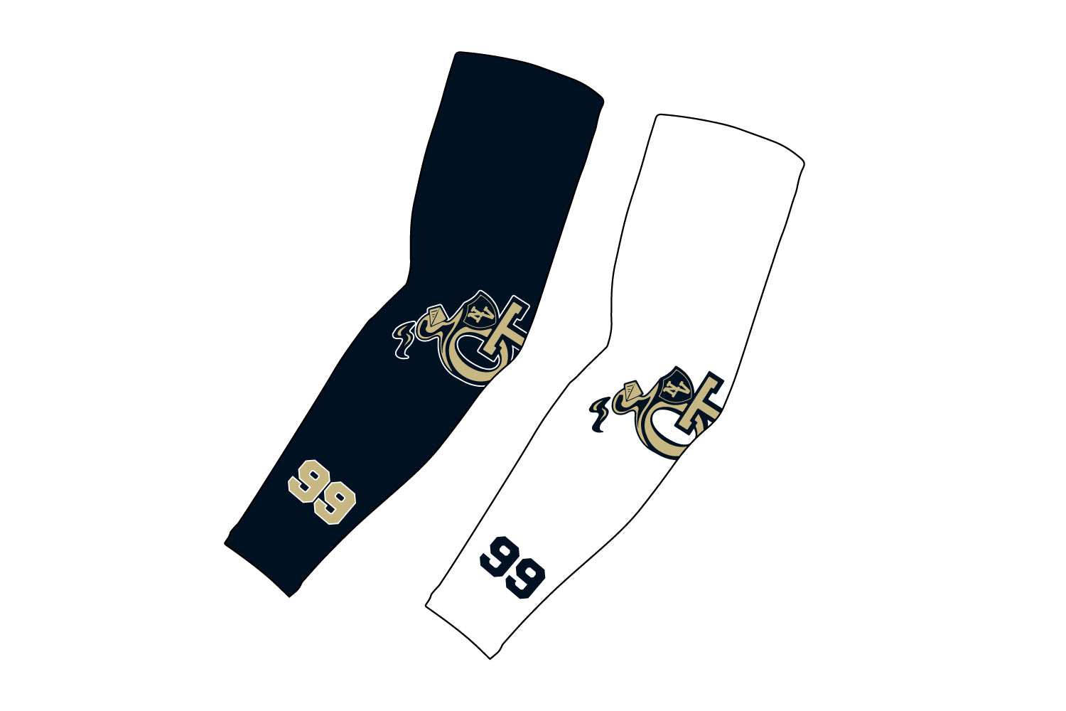 NVOT Baseball Sublimated Compression Sleeve - Navy / White