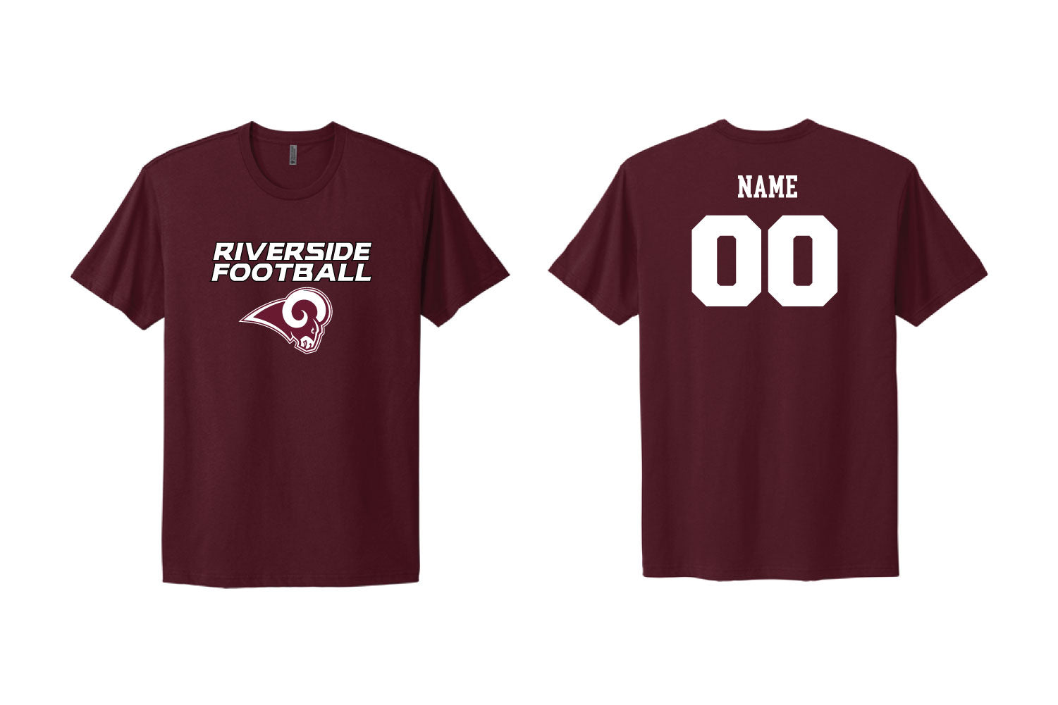 Riverside Rams Football Cotton Crew Tee - Maroon