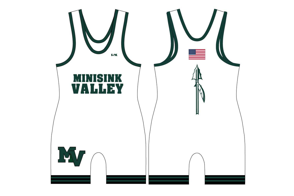 Minisink Valley Wrestling Sublimated Men's Singlet - White Design