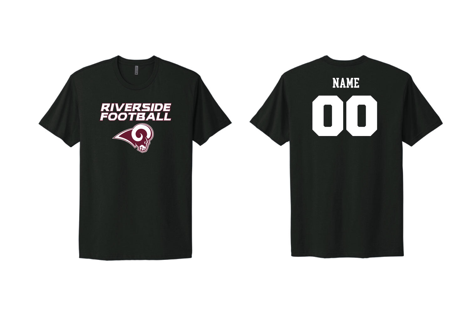Riverside Rams Football Cotton Crew Tee - Black
