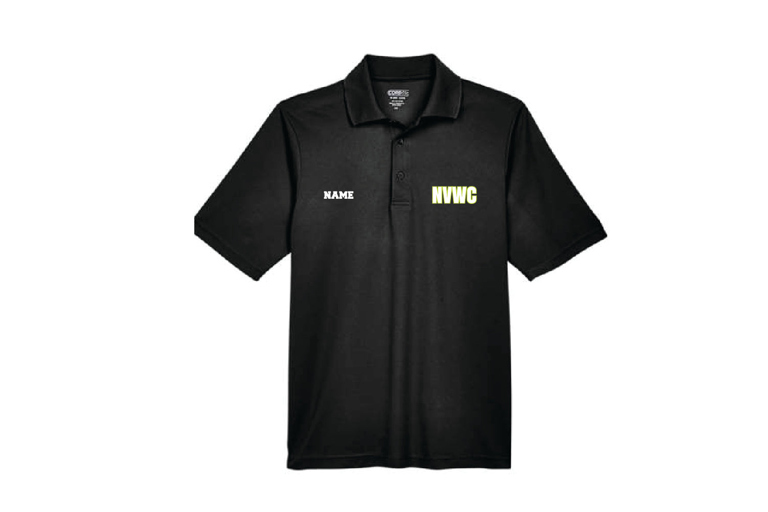 Northern Vermont Wrestling Club Men's Polyester Pique Polo Shirt - Black