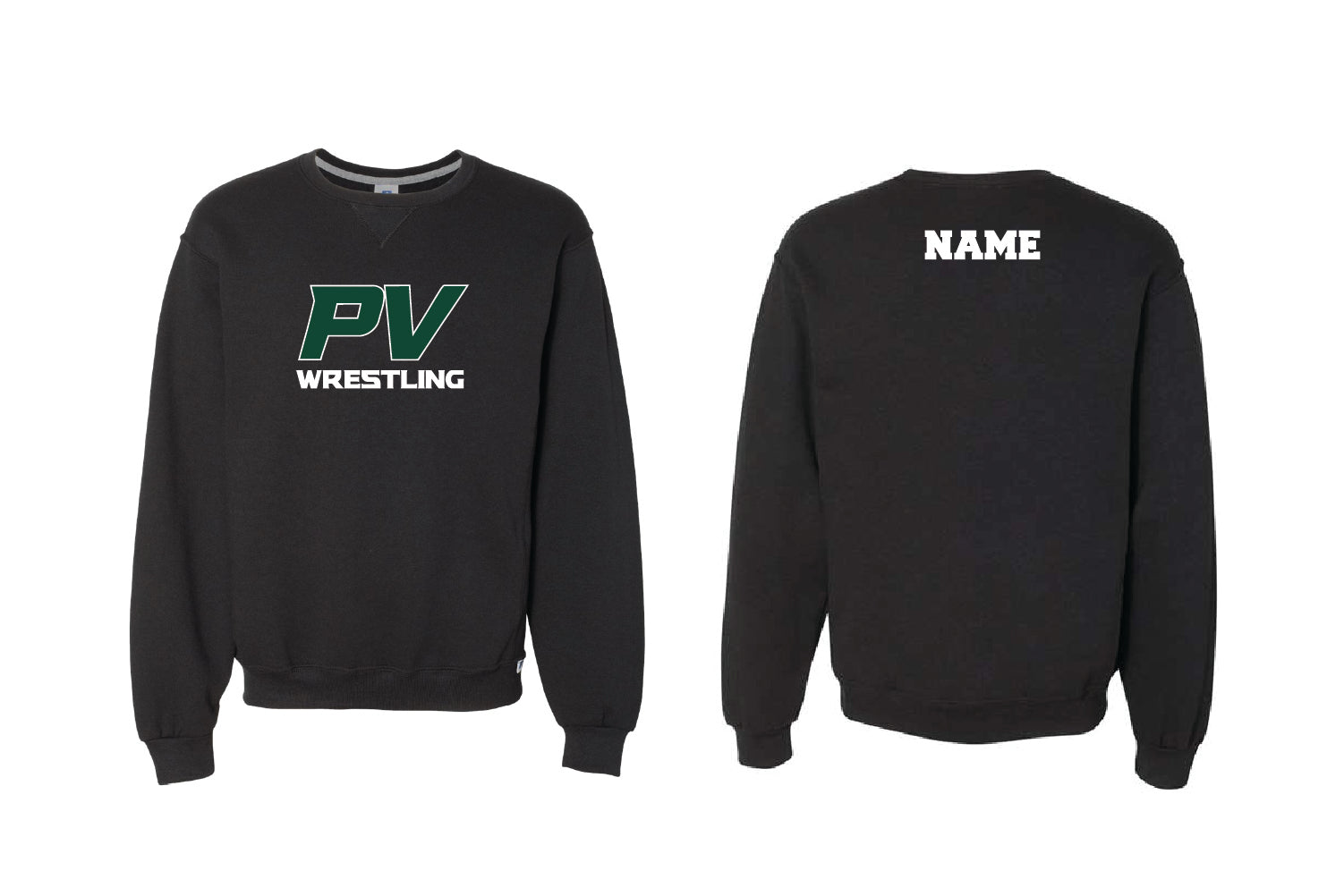 Pascack Valley Wrestling Cotton Crewneck Sweatshirt - Black