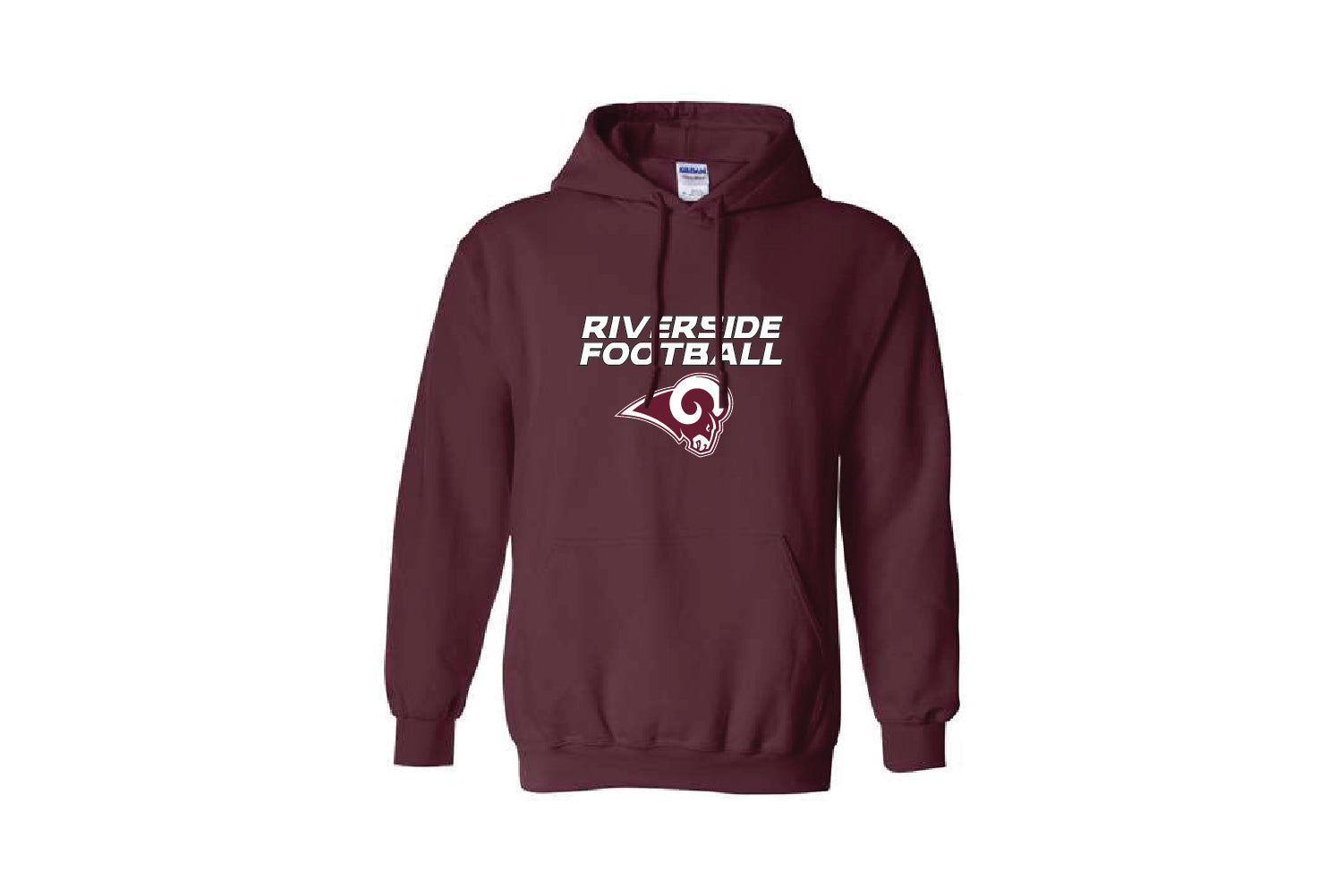 Riverside Rams Football Cotton Hoodie - Maroon