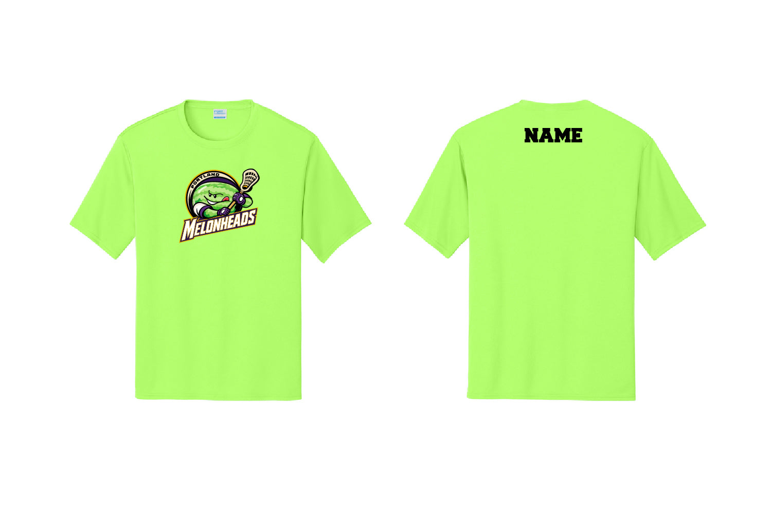 Melonheads Lax Dryfit Performance Tee - Neon Green