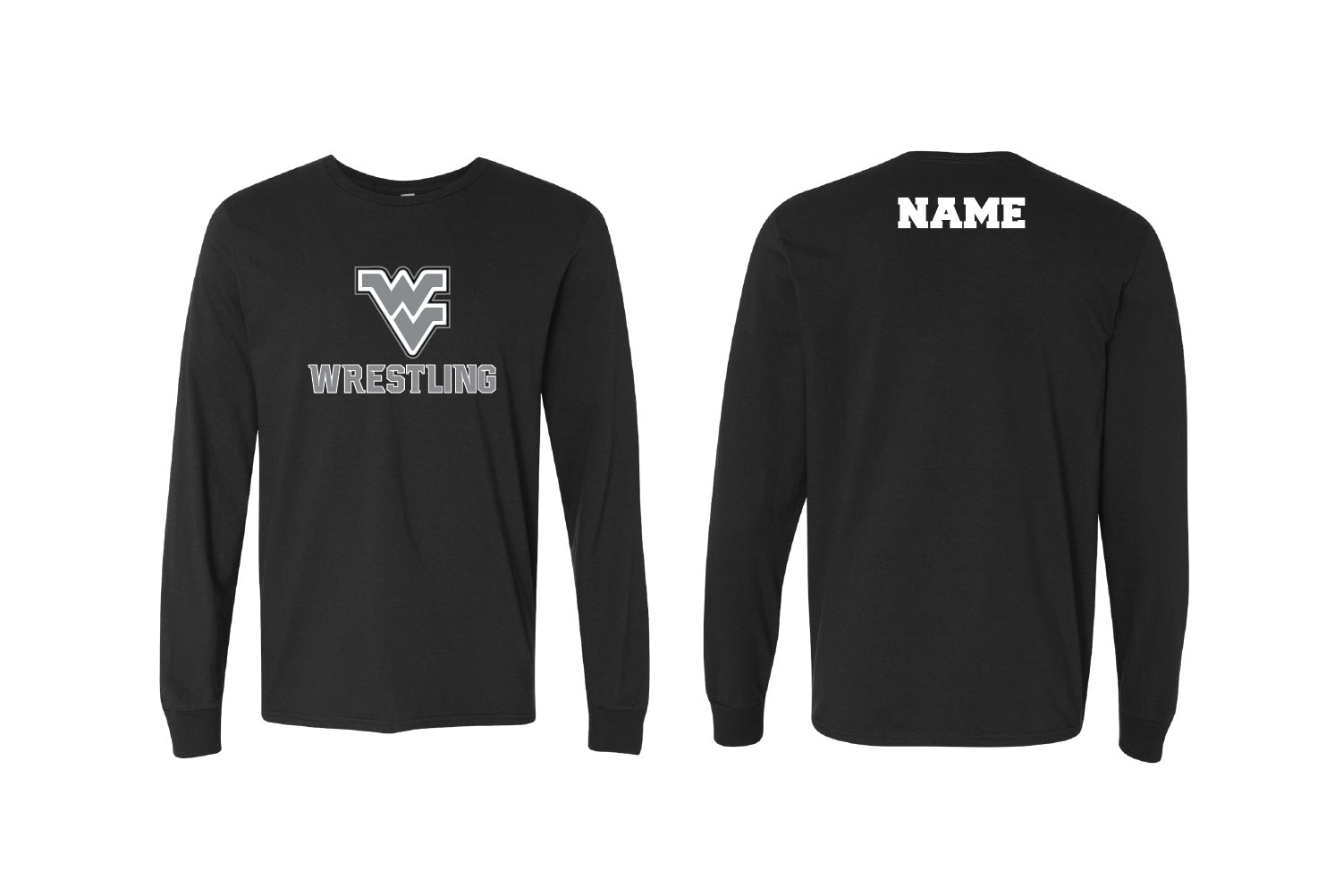 Wallkill Valley Wrestling Cotton Long Sleeve Shirt - Black