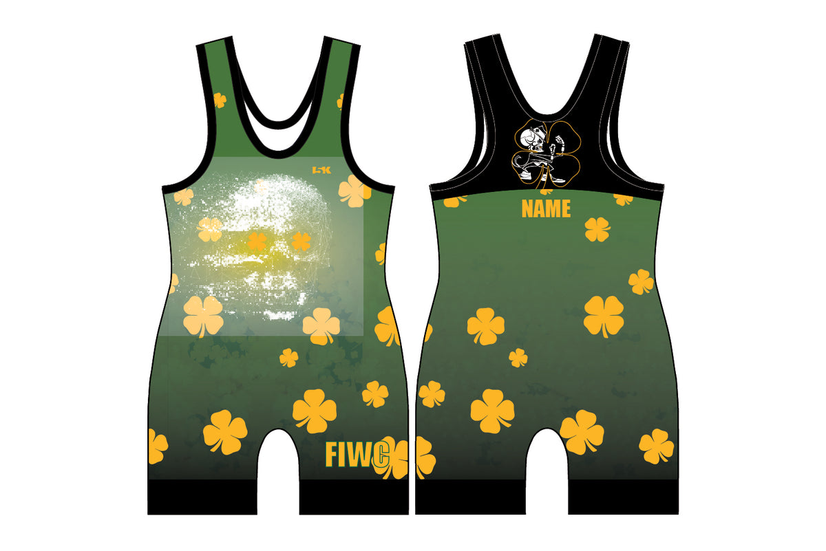 Fightin' Irish Wrestling Sublimated Men's Singlet - Shamrock Design