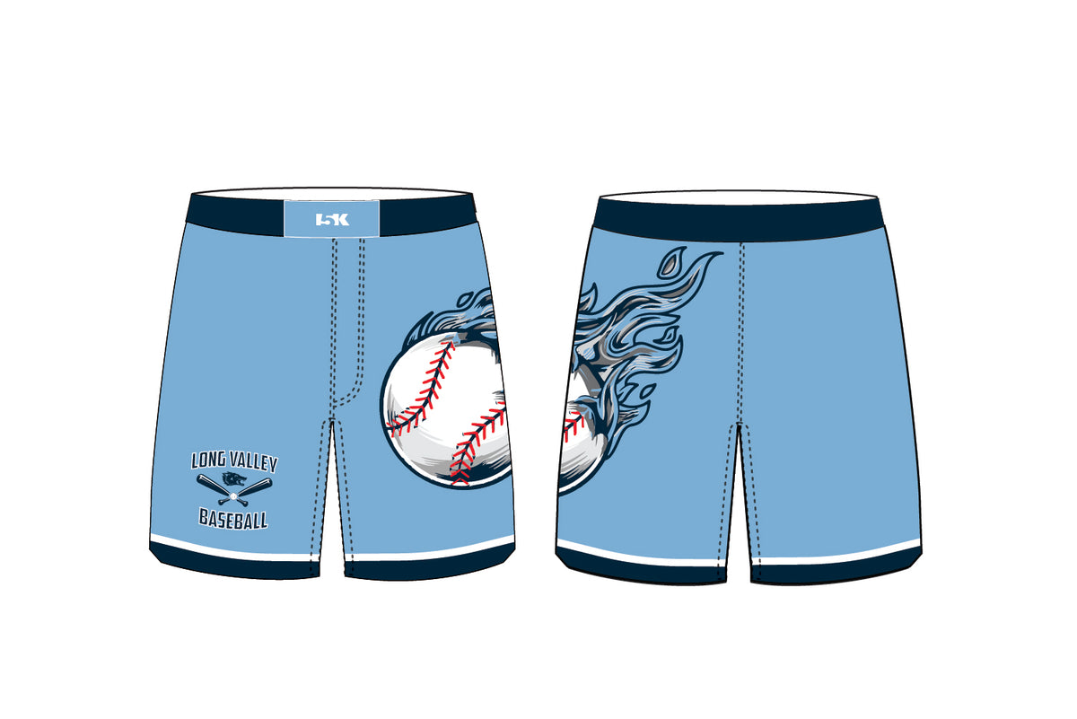 Long Valley Baseball Sublimated Practice Shorts - Carolina