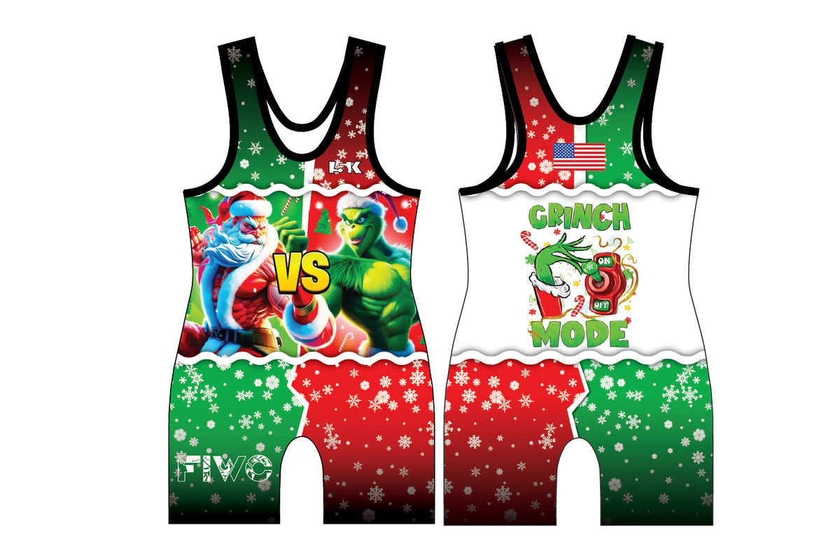 Fightin' Irish Wrestling Sublimated Men's Singlet - Irish Grinch Design