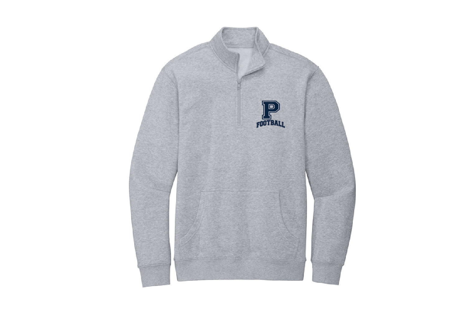Paramus Football Cotton Quarter Zip - Grey