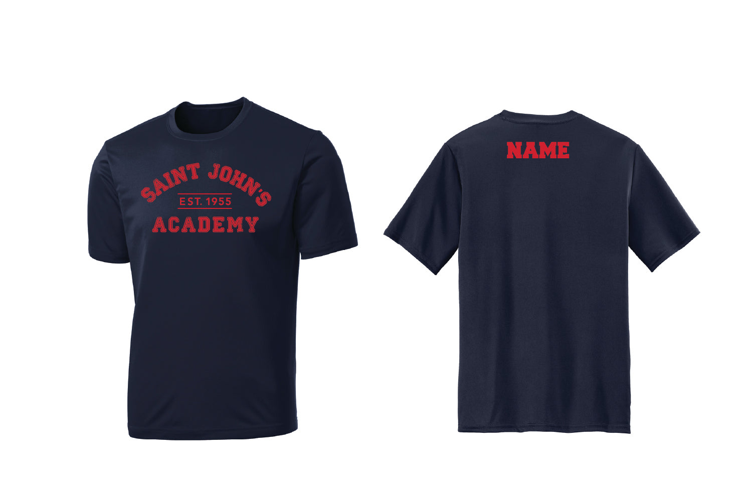 Saint John's Academy Dryfit Performance Tee - Navy
