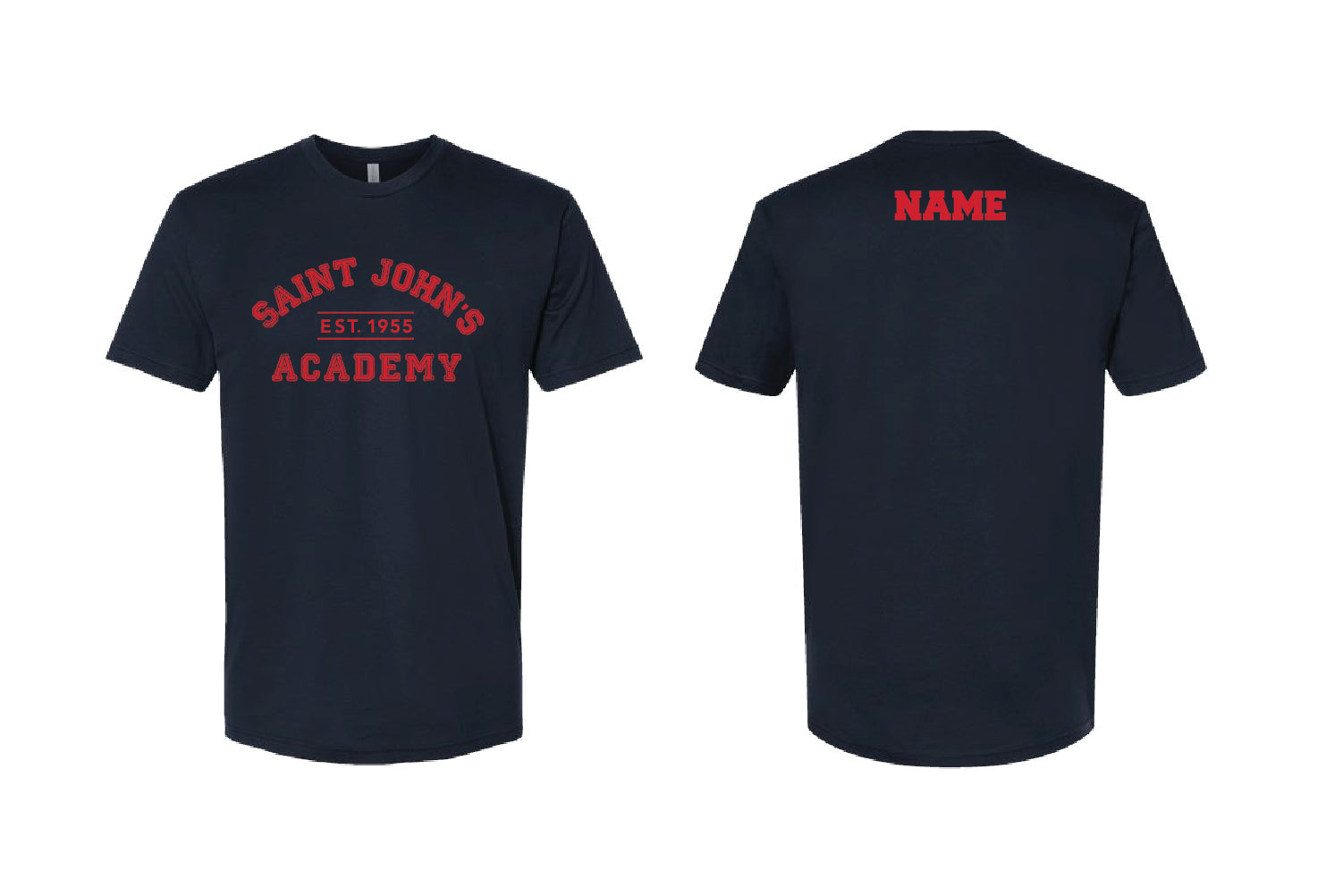 Saint John's Academy Cotton Crew Tee - Navy
