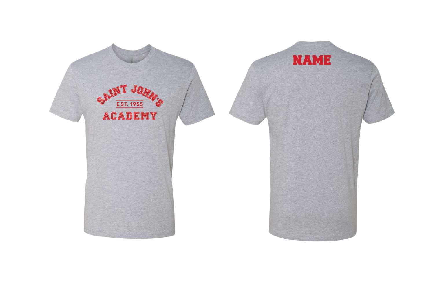 Saint John's Academy Cotton Crew Tee - Gray