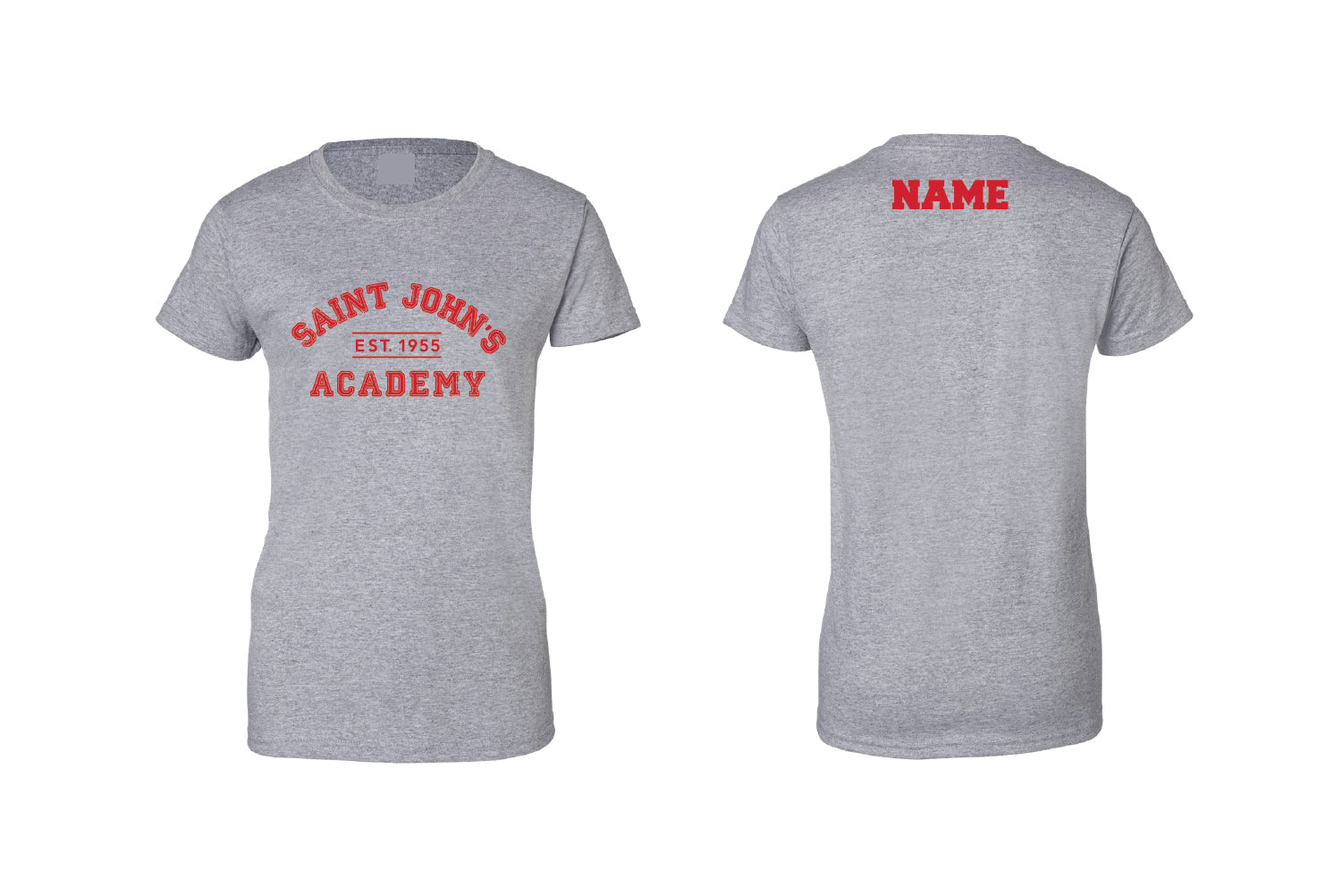 Saint John's Academy Cotton Women's Cotton Tee - Gray