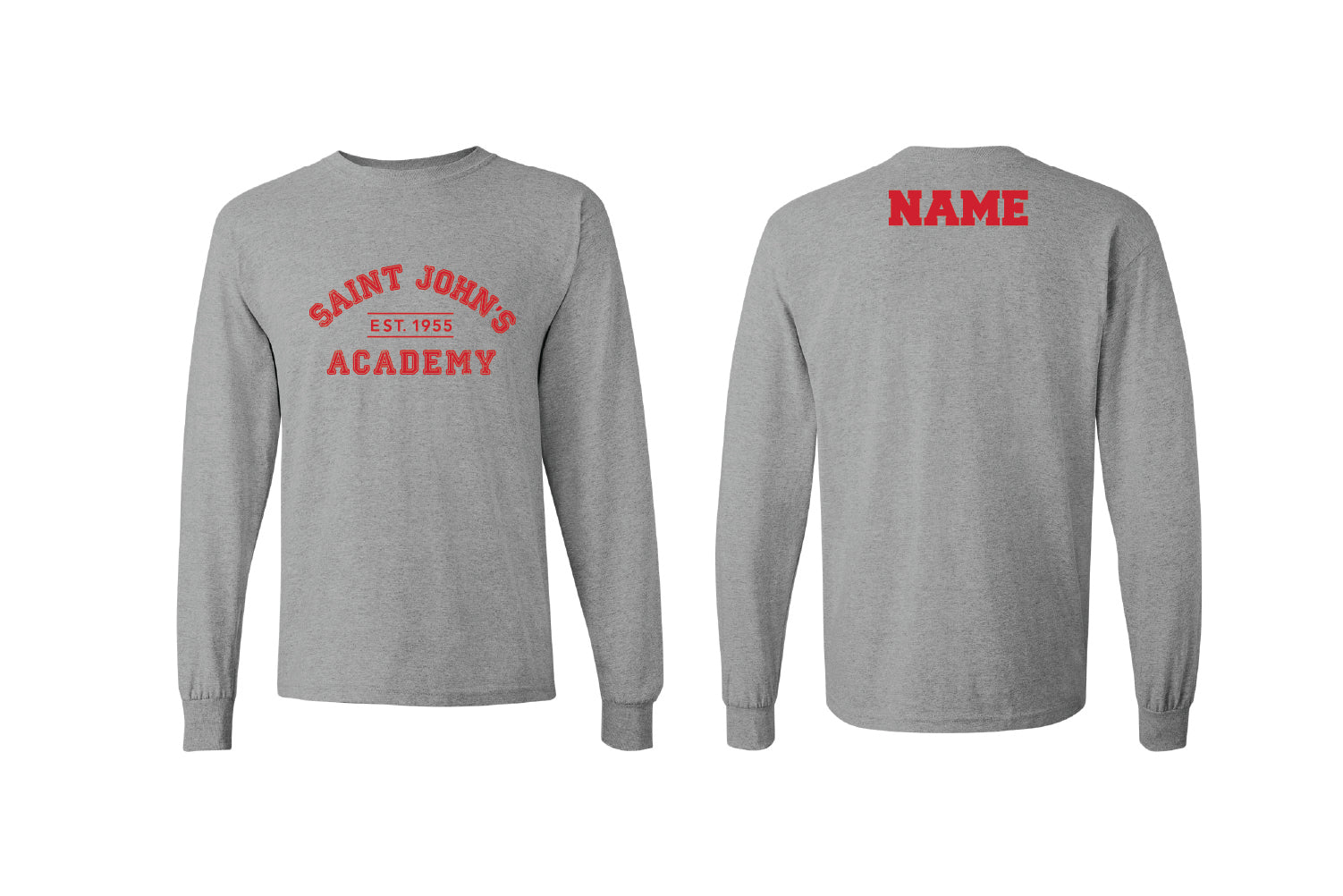Saint John's Academy Cotton Long Sleeve Shirt - Gray