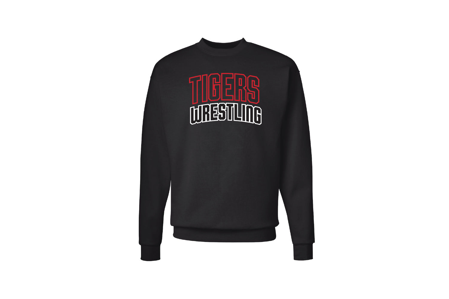 Tyngsborough Wrestling Cotton Crewneck Sweatshirt - Black