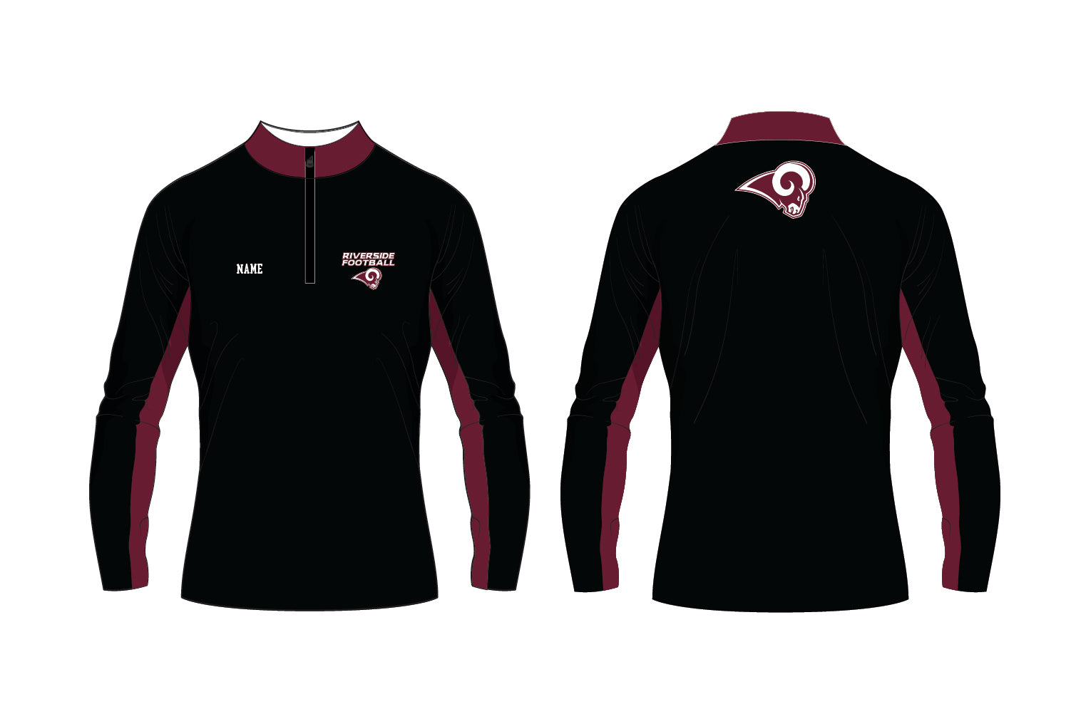 Riverside Rams Football Sublimated Quarter Zip