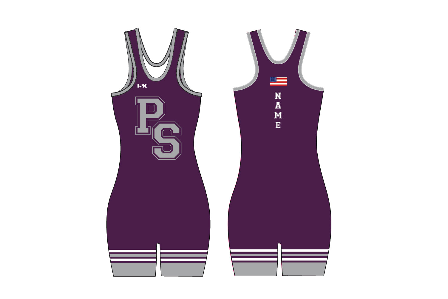 Pretty Strong Girls Wrestling Sublimated Women's Singlet - Design 1