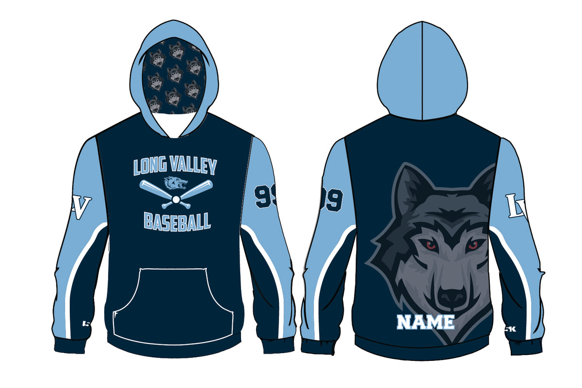 Long Valley Baseball Sublimated Hoodie - Navy