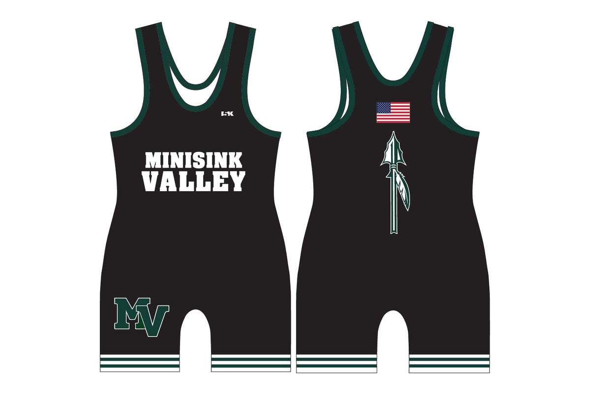 Minisink Valley Wrestling Sublimated Men's Singlet - Black Design