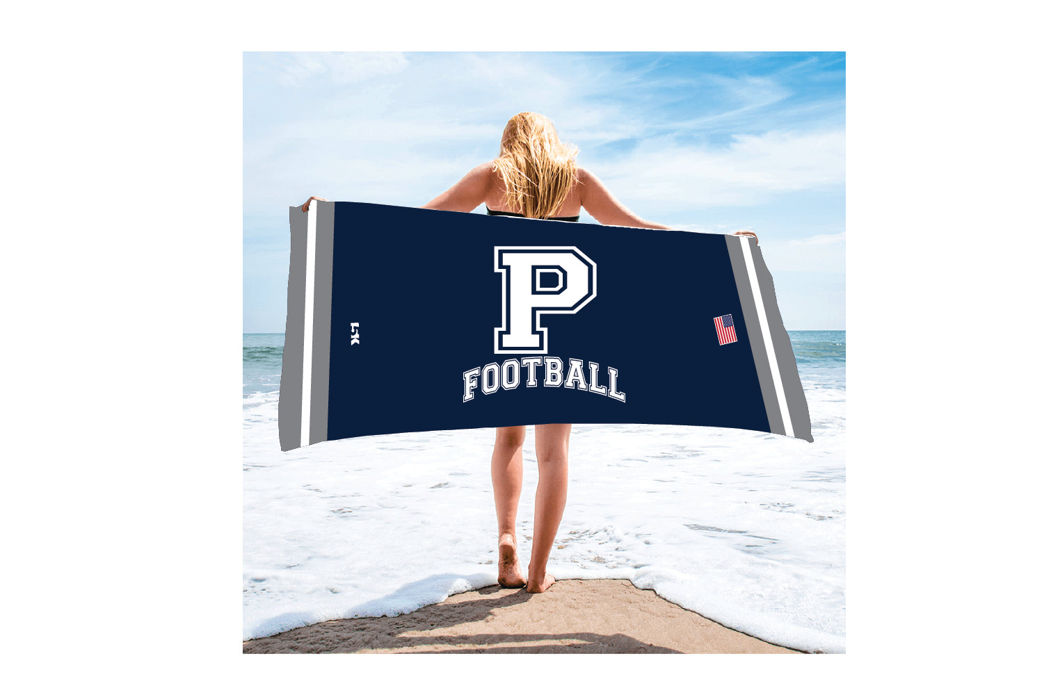Paramus Football Sublimated Beach Towel