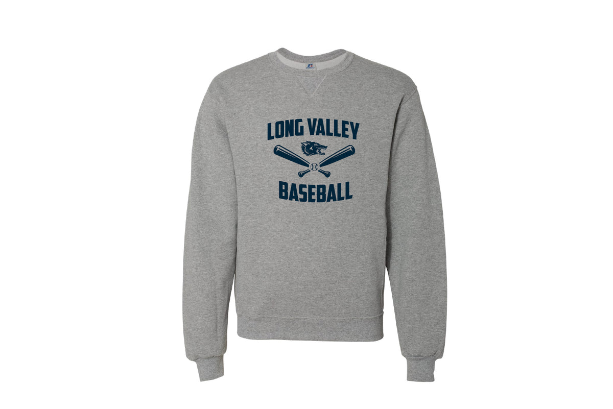 Long Valley Baseball Cotton Crewneck Sweatshirt - Grey