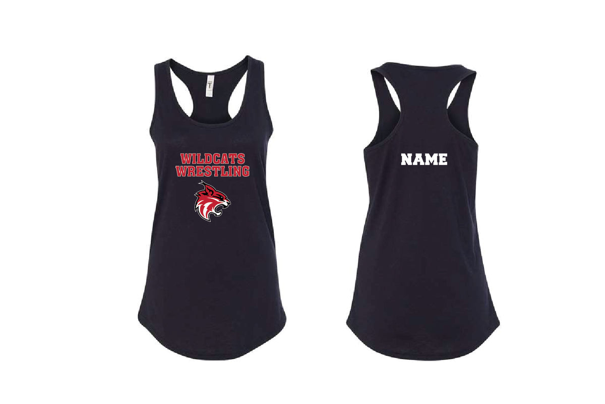 SW Wildcats Wrestling Women's Cotton Racerback Tank Top - Black