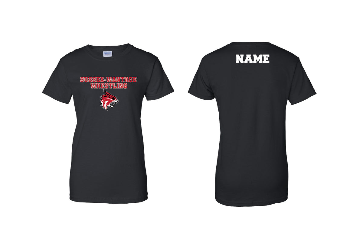 SW Wildcats Wrestling Women's Cotton Tee - Black