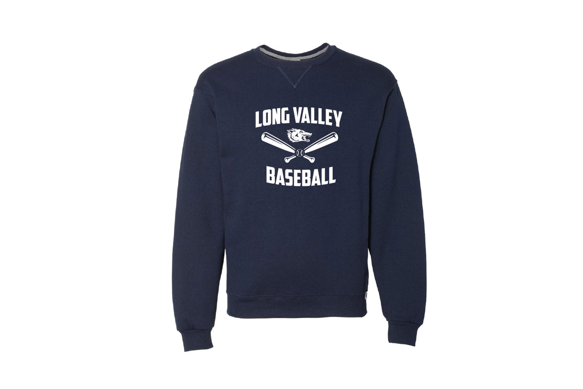 Long Valley Baseball Cotton Crewneck Sweatshirt - Navy