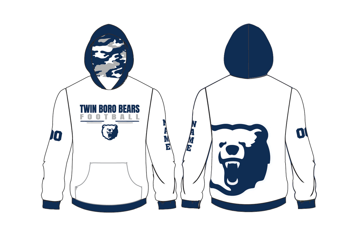 Twin Boro Football Sublimated Hoodie - White Design