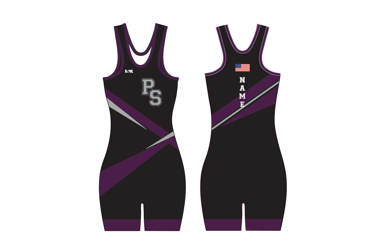 Pretty Strong Girls Wrestling Sublimated Women's Singlet - Design 2