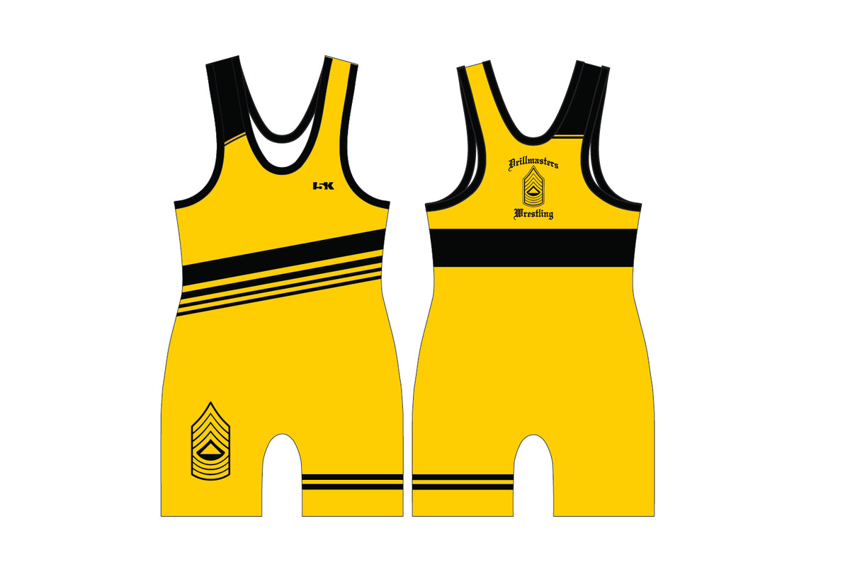 Drill Masters Wrestling Sublimated Men's Singlet - Yellow Design