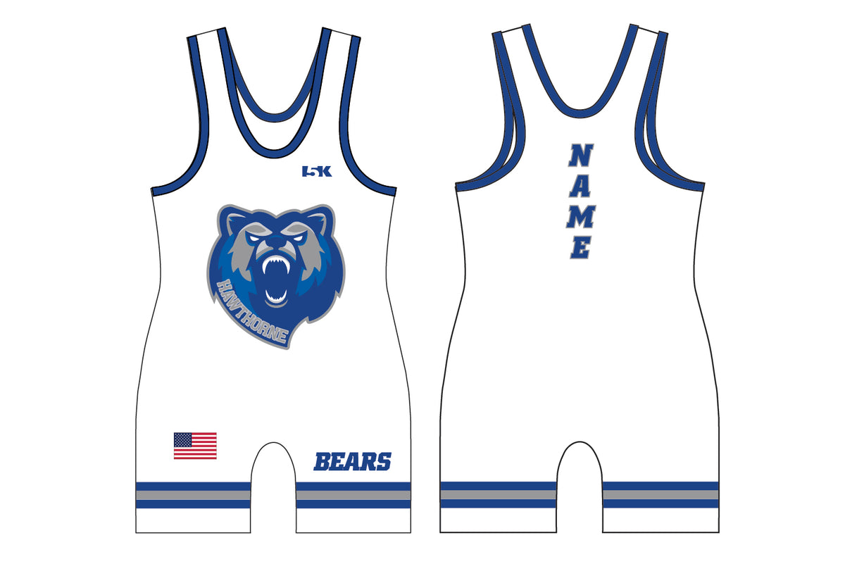 Hawthorne Wrestling Sublimated Men's Singlet - White Design