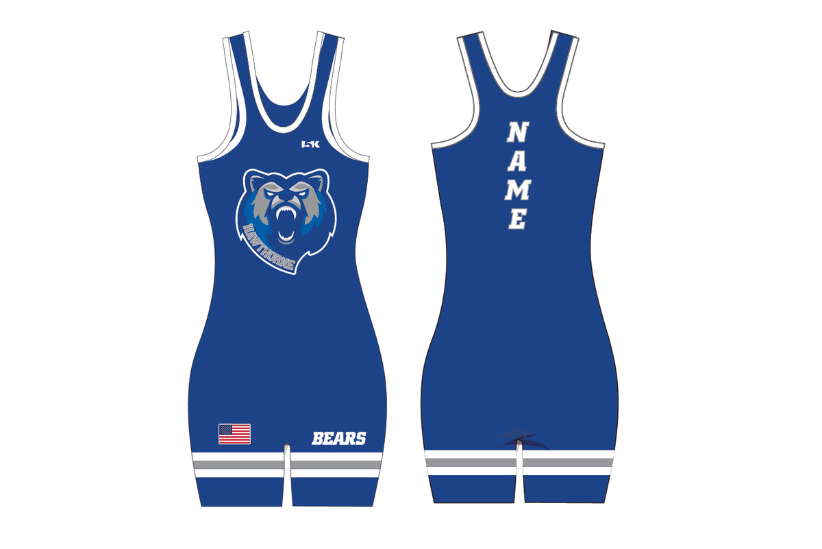 Hawthorne Wrestling Sublimated Women's Singlet - Royal Design
