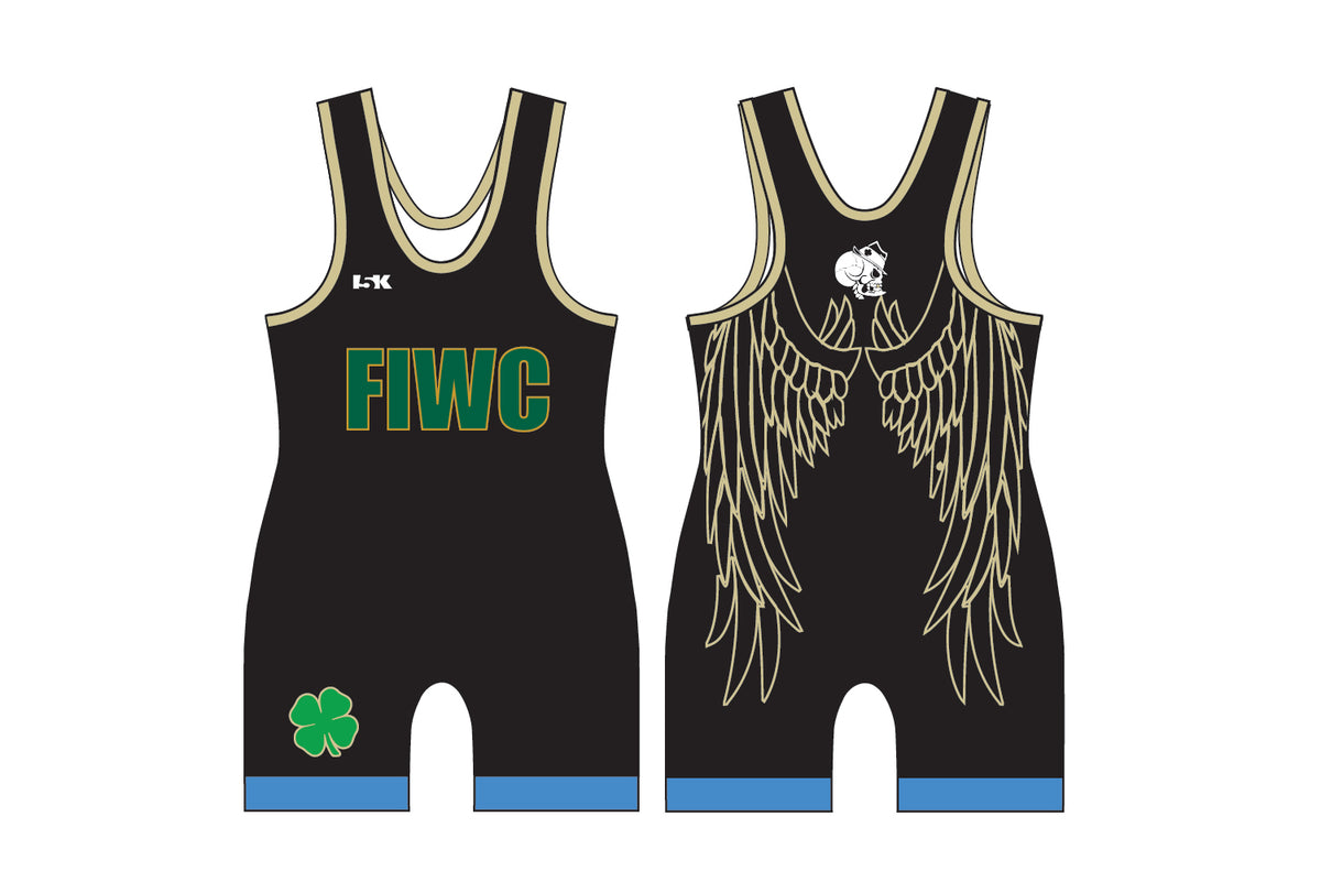 Fightin' Irish Wrestling Sublimated Men's/Women's Singlet (Angel Design - Black)