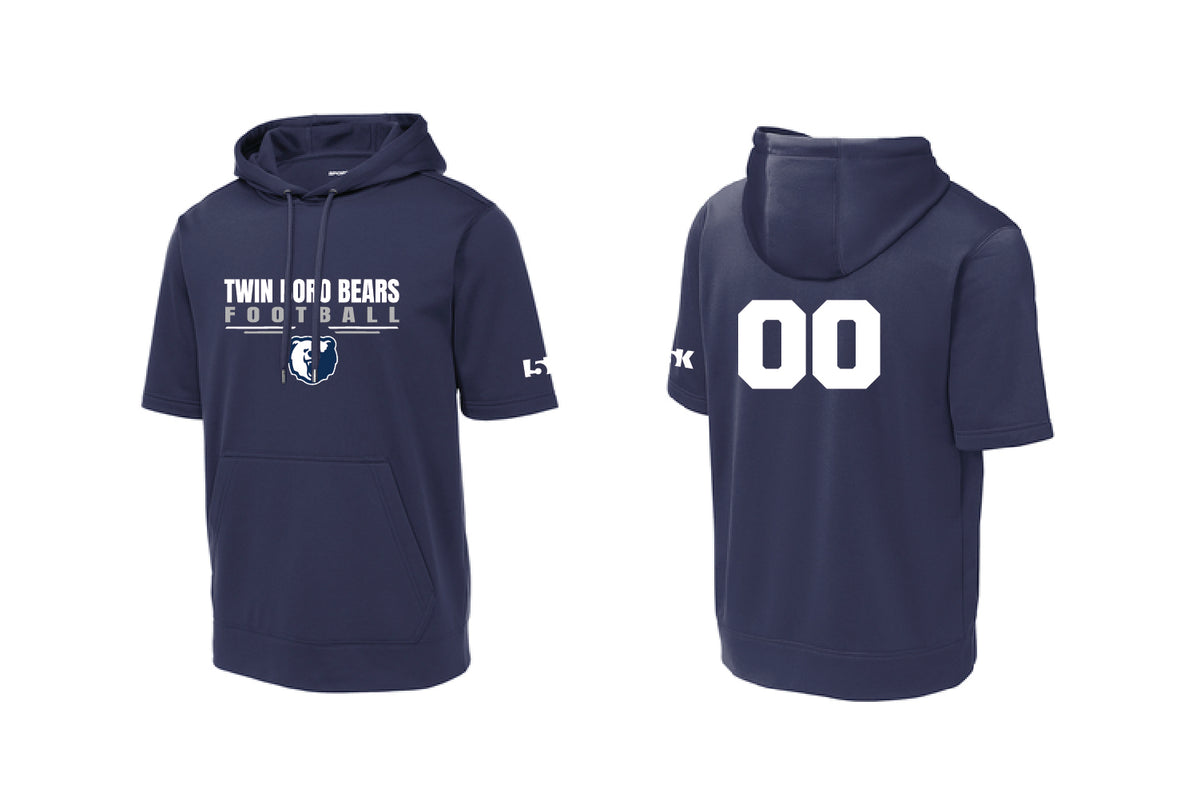 Twin Boro Football Short Sleeve DryFit Hoodie - Navy