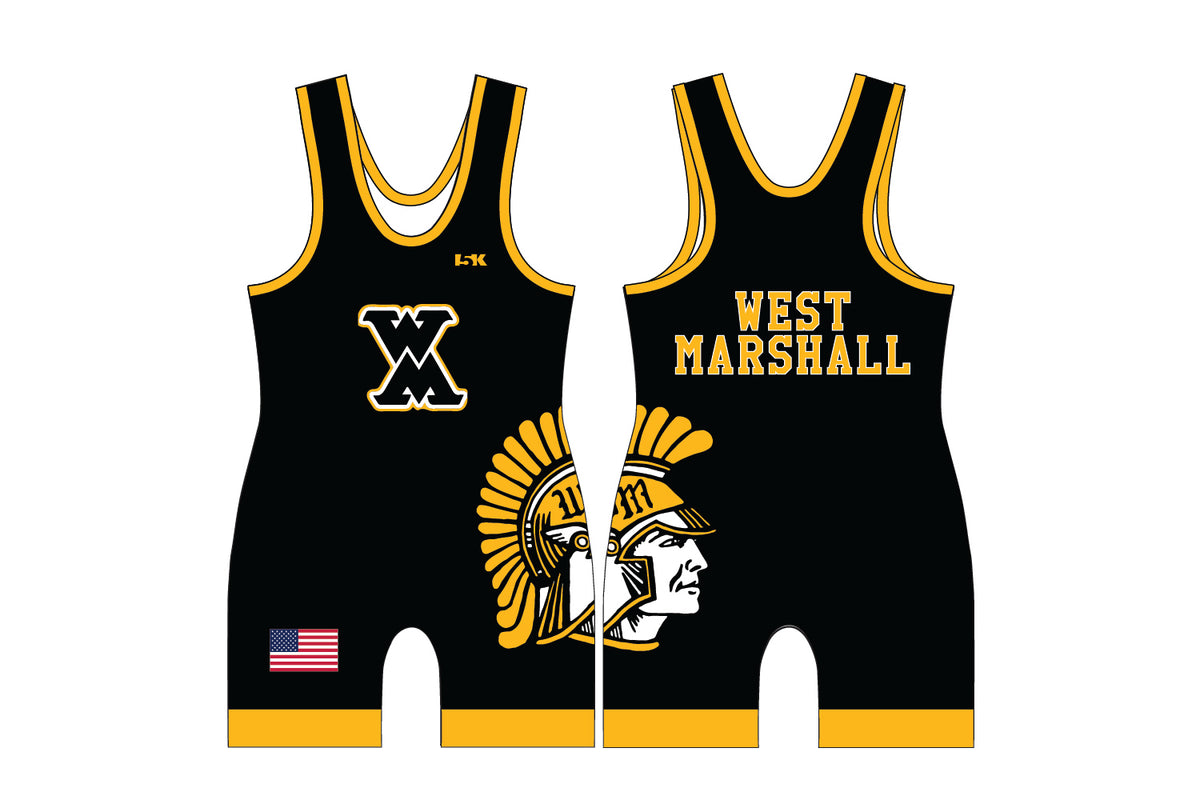 West Marshall Wrestling Sublimated Men's Singlet - Black