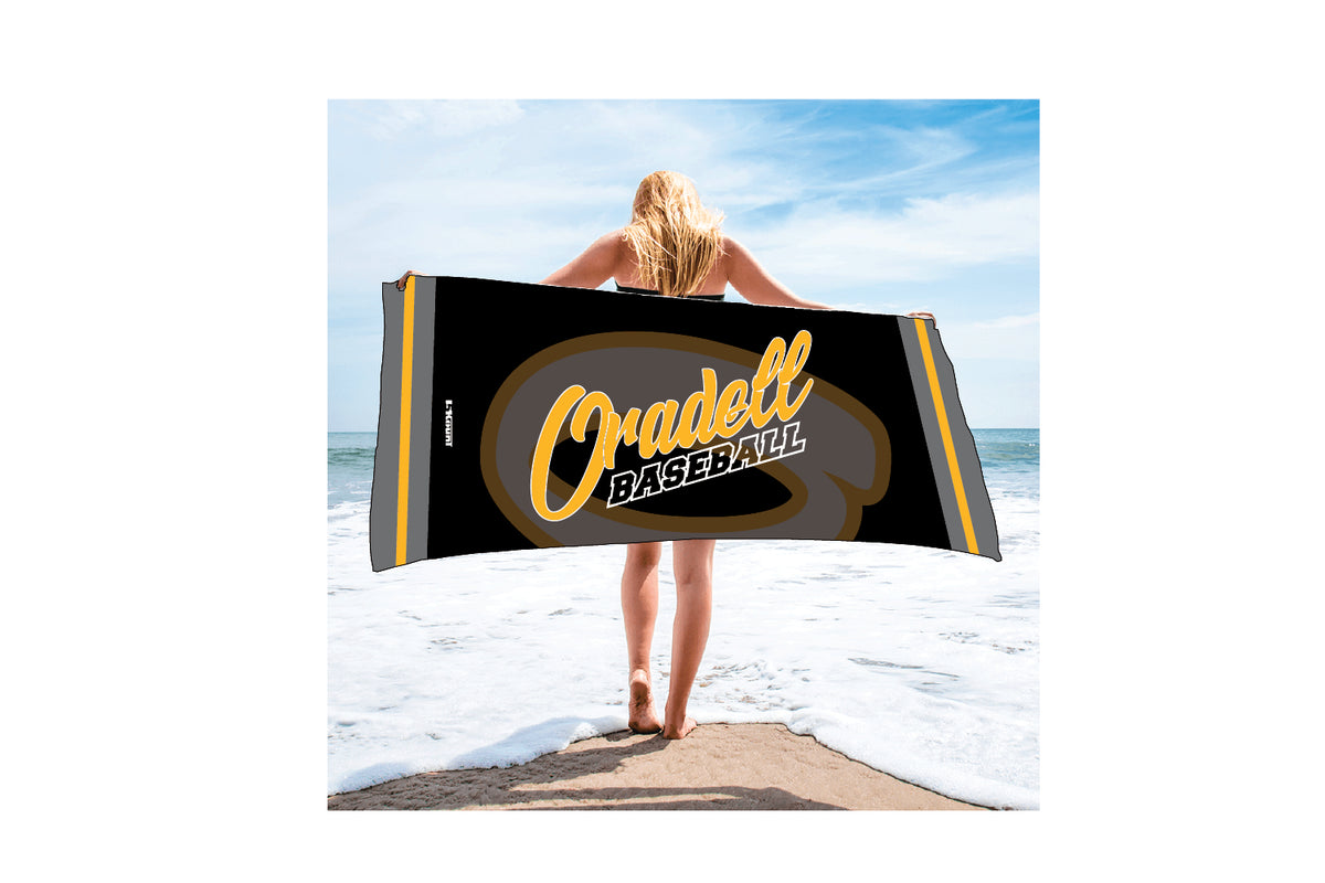 Oradell Baseball Sublimated Beach Towel