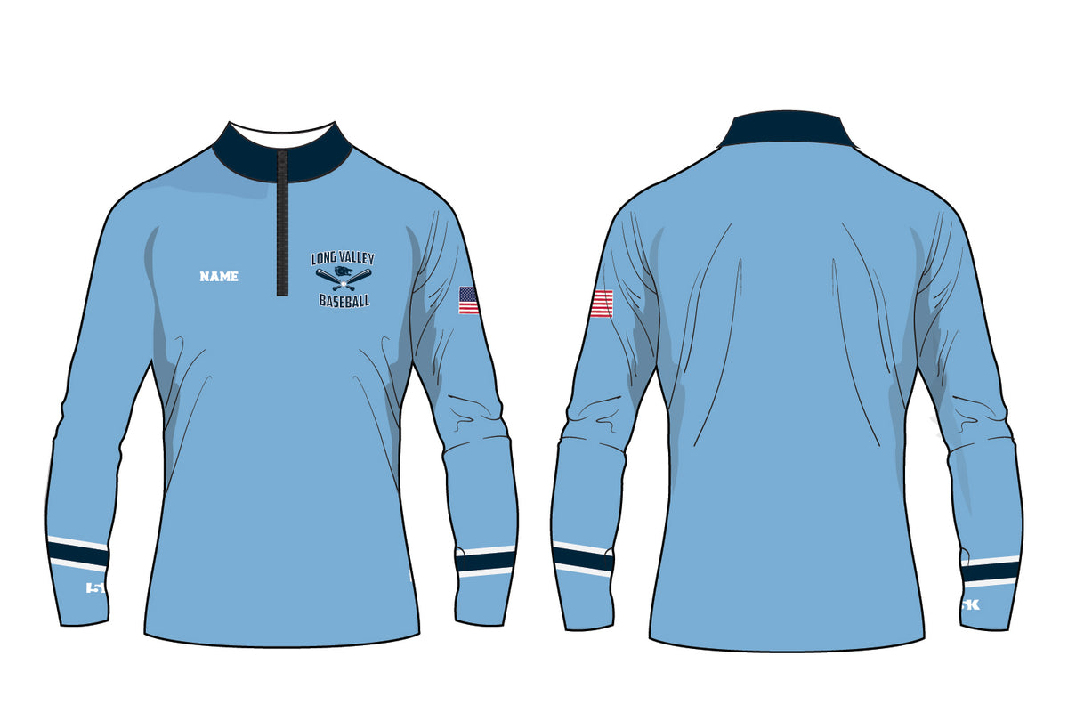 Long Valley Baseball Sublimated Quarter Zip - Carolina