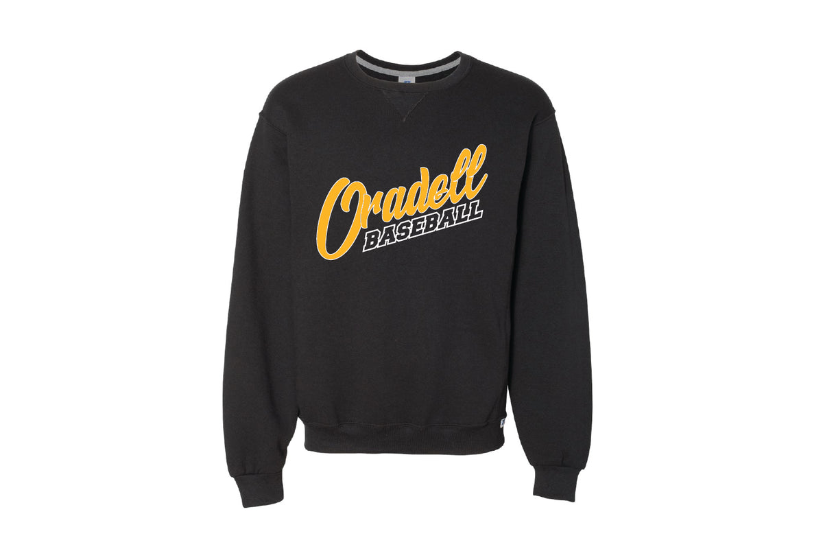 Oradell Baseball Cotton Crewneck Sweatshirt - Black