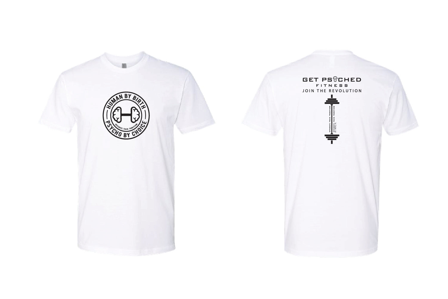 Get Psyched Fitness Cotton Crew Tee - Pick Your Color (Primary Design)