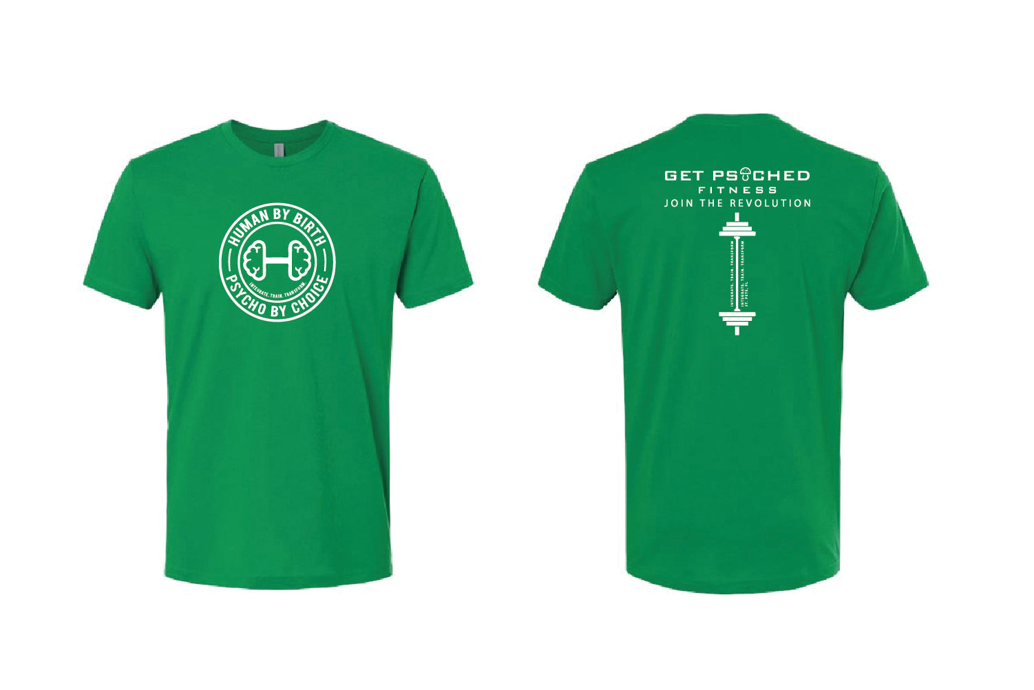Get Psyched Fitness Cotton Crew Tee - Pick Your Color (Primary Design)