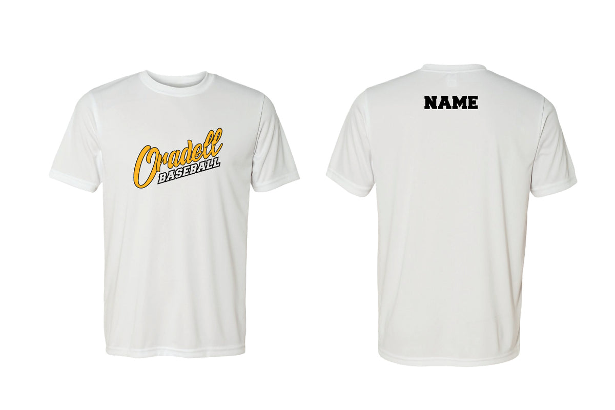 Oradell Baseball Dryfit Performance Tee - White