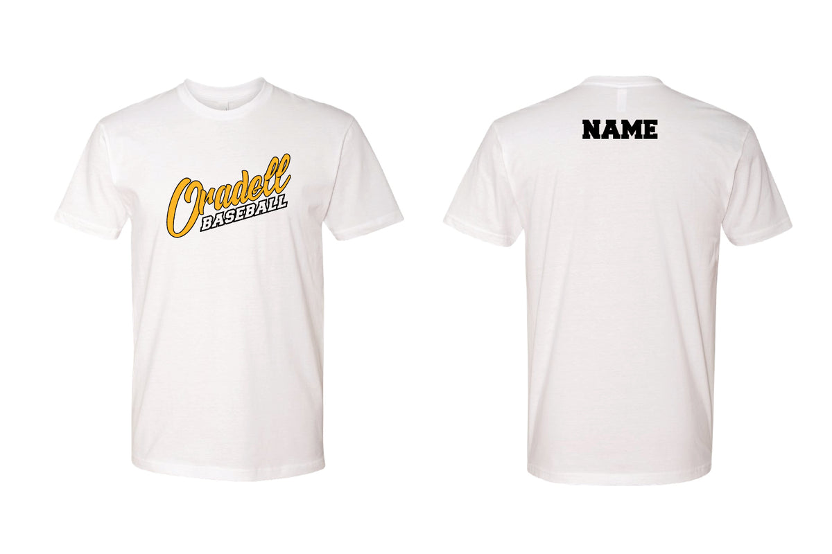 Oradell Baseball Cotton Crew Tee - White